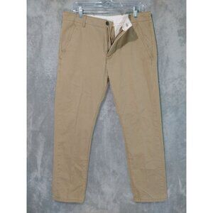 Levis Pants Mens 33x30 Beige Trouser Chino Cotton Casual Mid Rise Flat Front